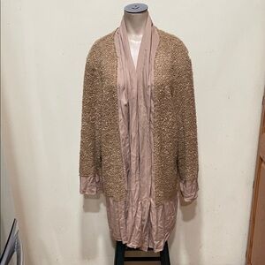 Soft Surroundings Taupe Bouclé Open-Front cardigan
